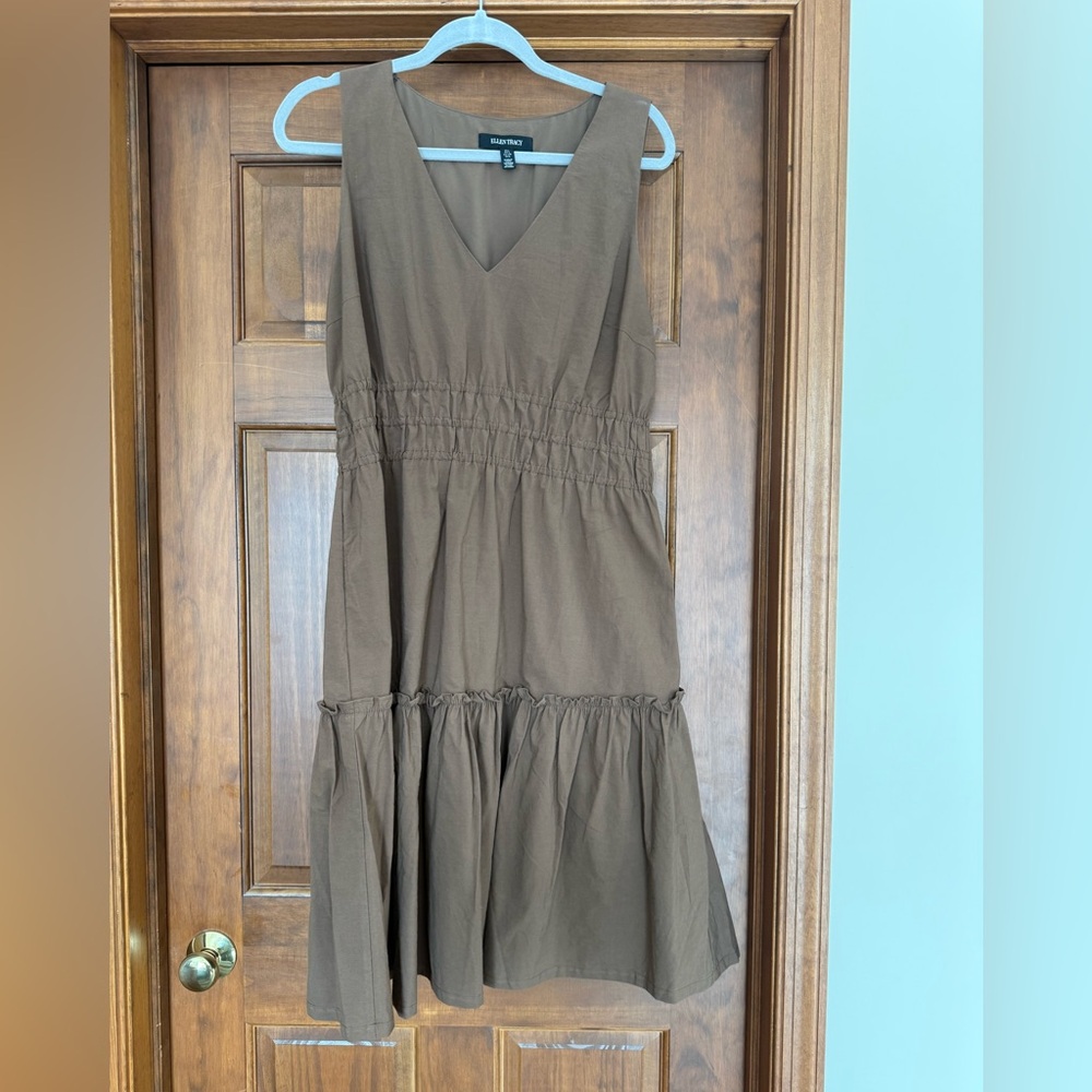 Ellen Tracy Tan Sleeveless Dress
